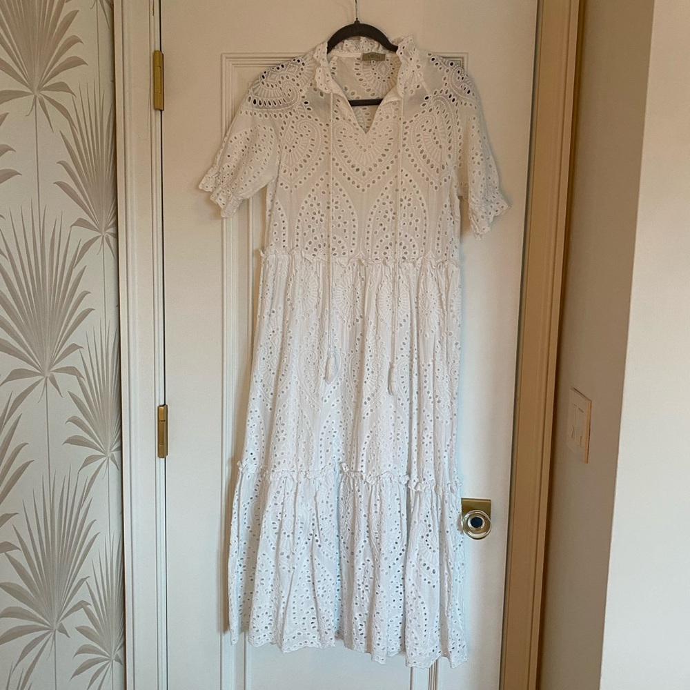 White Lace Tiered Dress